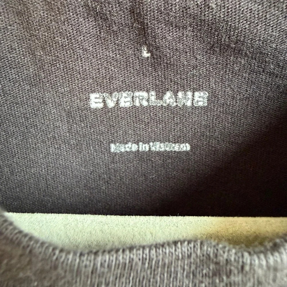 Everlane The Weekend Tank Dress Size L Black 100% Organic Cotton Midi Sleeveless